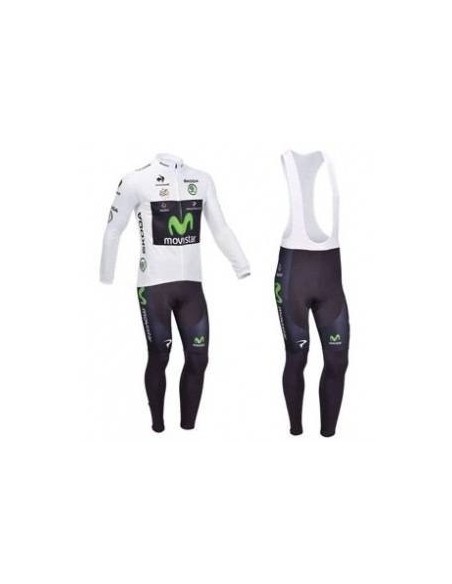 Ropa de Ciclismo de Invierno con Tirantes Movistar: Conjunto Largo y Cómodo