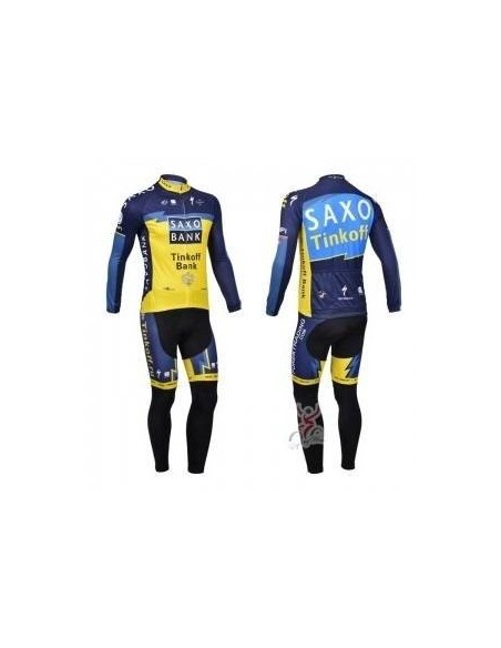 Ropa térmica de ciclismo Saxo Bank con tirantes para estar cómodo en tus rutas