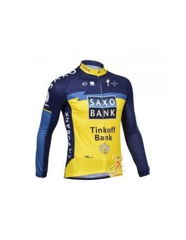 Ropa térmica de ciclismo Saxo Bank con tirantes para estar cómodo en tus rutas
