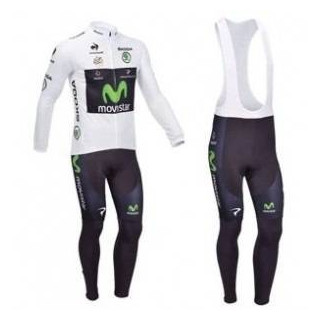 Ropa térmica de ciclismo Movistar con tirantes, ideal para tus entrenos