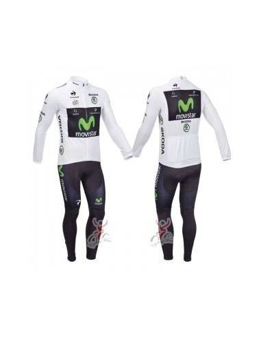 Ropa térmica de ciclismo Movistar con tirantes, ideal para tus entrenos