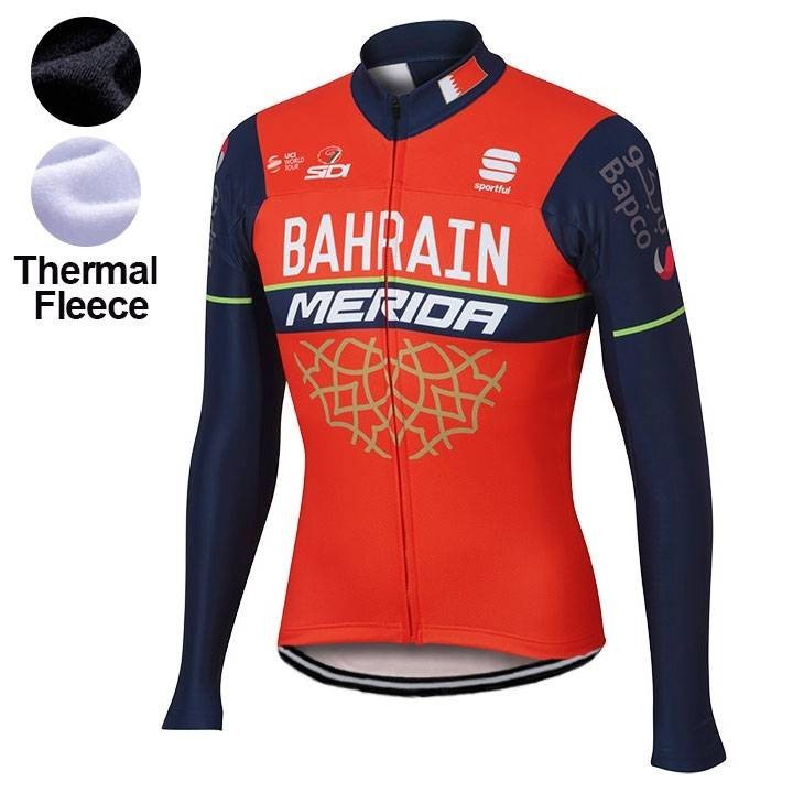 Ropa de ciclismo térmica BAHRAIN MERIDA con tirantes para tus rutas