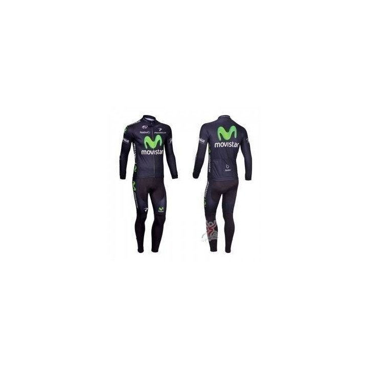 Ropa térmica de ciclismo Movistar con tirantes que te encantará