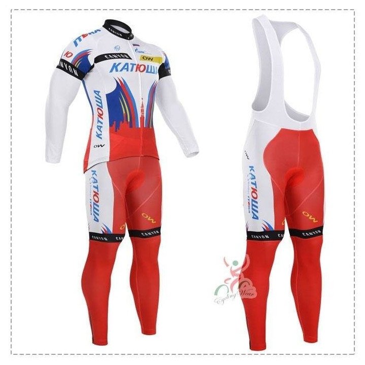 Conjuntos térmicos de ciclismo Katusha con tirantes para que pedalees cómodo