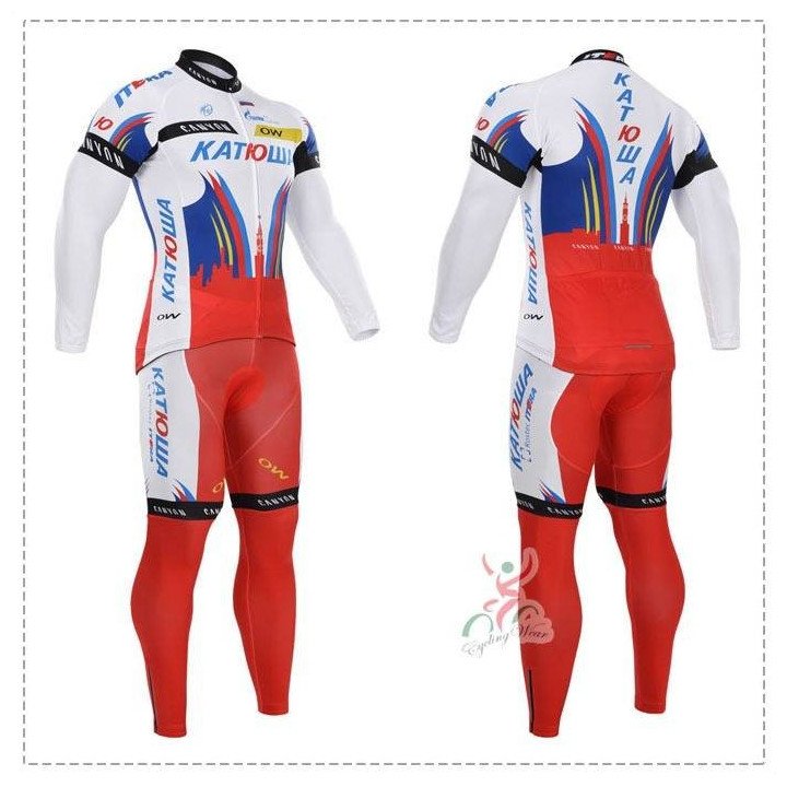 Conjuntos térmicos de ciclismo Katusha con tirantes para que pedalees cómodo