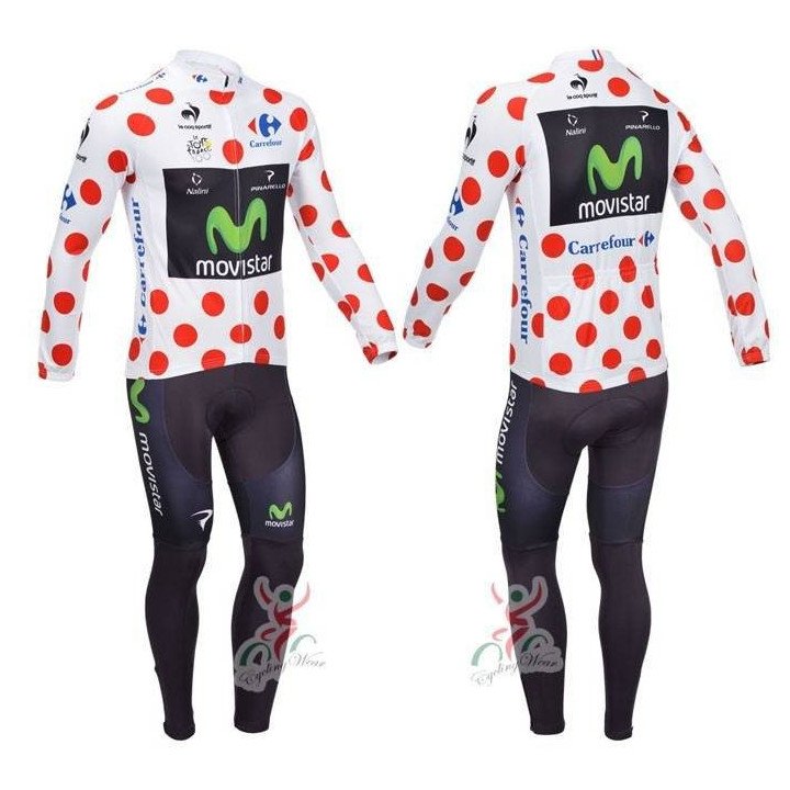 Ropa térmica de ciclismo Movistar con tirantes, ideal para tus paseos