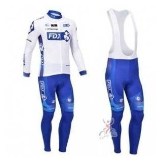 Ropa térmica de ciclismo FDJ con tirantes para un pedaleo cómodo