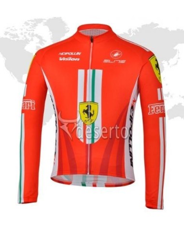 Maillot térmico largo de Ferrari para ciclistas, cómodidad y estilo