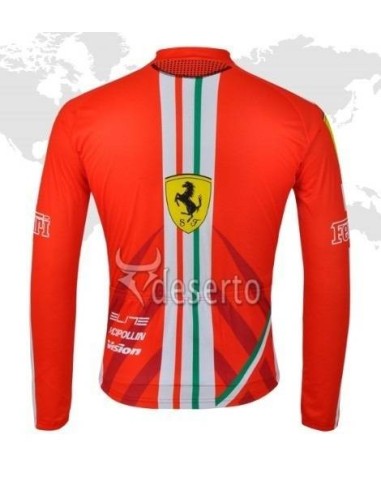Maillot térmico largo de Ferrari para ciclistas, cómodidad y estilo