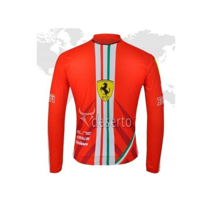 Maillot térmico largo de Ferrari para ciclistas, cómodidad y estilo