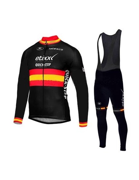 Ropa de ciclismo térmica Etixx Quick Step con tirantes para un pedaleo cómodo