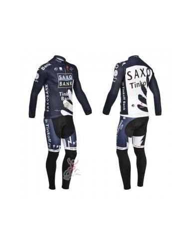 Ropa térmica de ciclismo Saxo Bank con tirantes para estar cómodo y a la moda