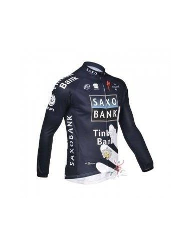 Ropa térmica de ciclismo Saxo Bank con tirantes para estar cómodo y a la moda