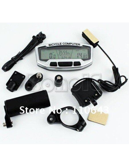 Cuentakilómetros para bicicleta con 28 funciones y pantalla LCD