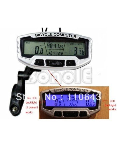 Cuentakilómetros para bicicleta con 28 funciones y pantalla LCD