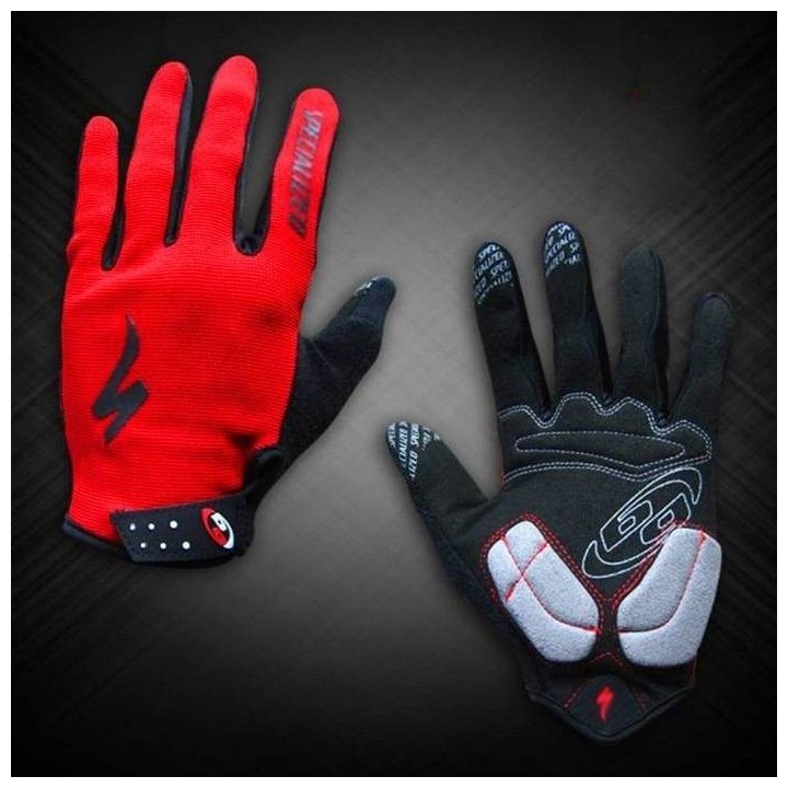 Guantes de ciclismo Specialized en rojo y negro, comodidad y protección para tus manos