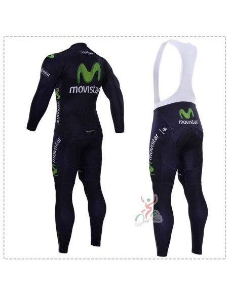 Ropa térmica de ciclismo Movistar con tirantes para pedalear cómodo