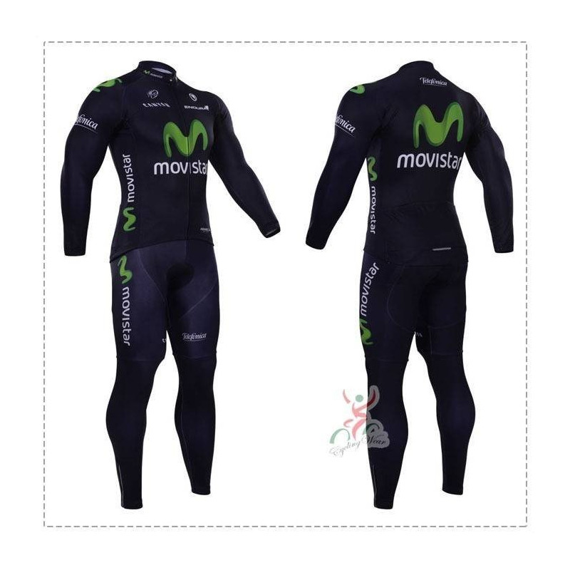 Ropa térmica de ciclismo Movistar con tirantes para pedalear cómodo