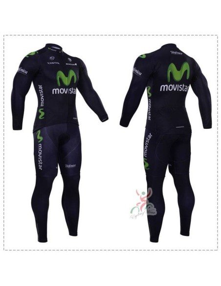 Ropa térmica de ciclismo Movistar con tirantes para pedalear cómodo