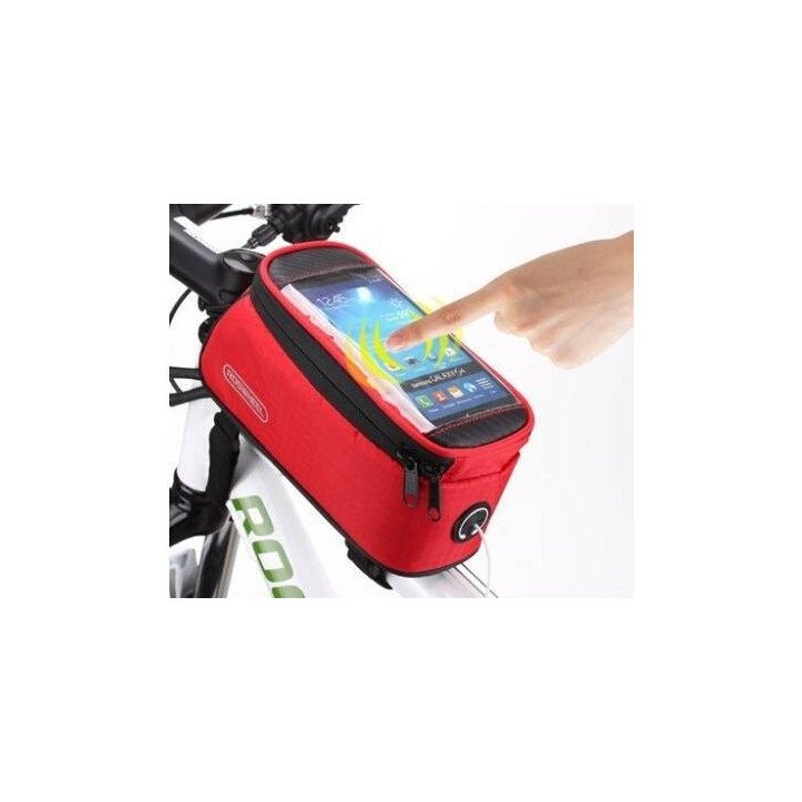 Funda roja para móvil en bicicleta, ideal para tus rutas