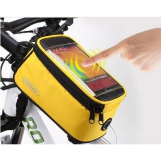 Funda amarilla para móvil en bicicleta, ideal para tus rutas