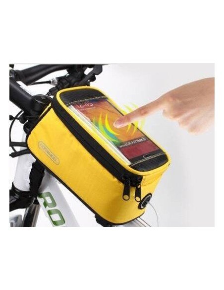 Funda amarilla para móvil en bicicleta, ideal para tus rutas
