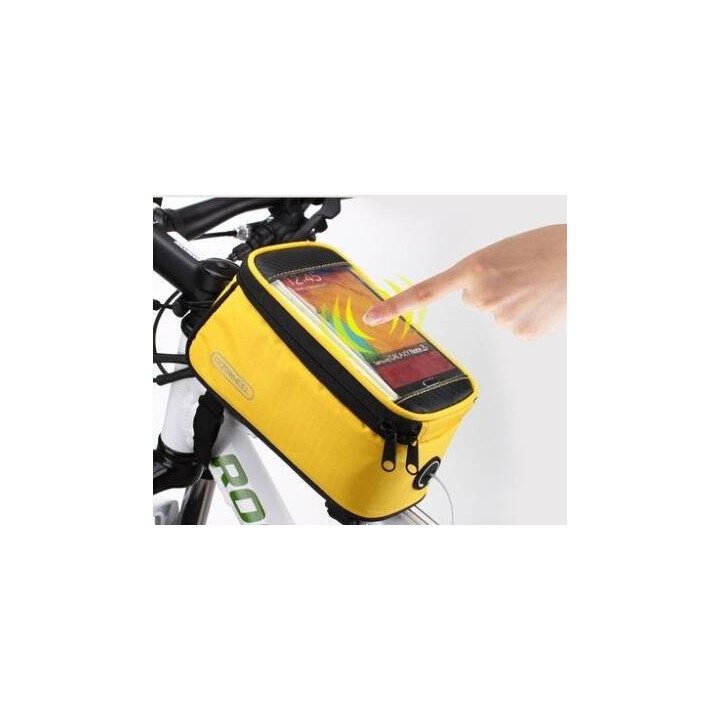 Funda amarilla para móvil en bicicleta, ideal para tus rutas