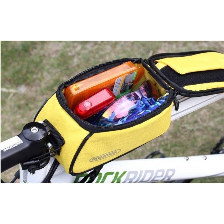 Funda amarilla para móvil en bicicleta, ideal para tus rutas