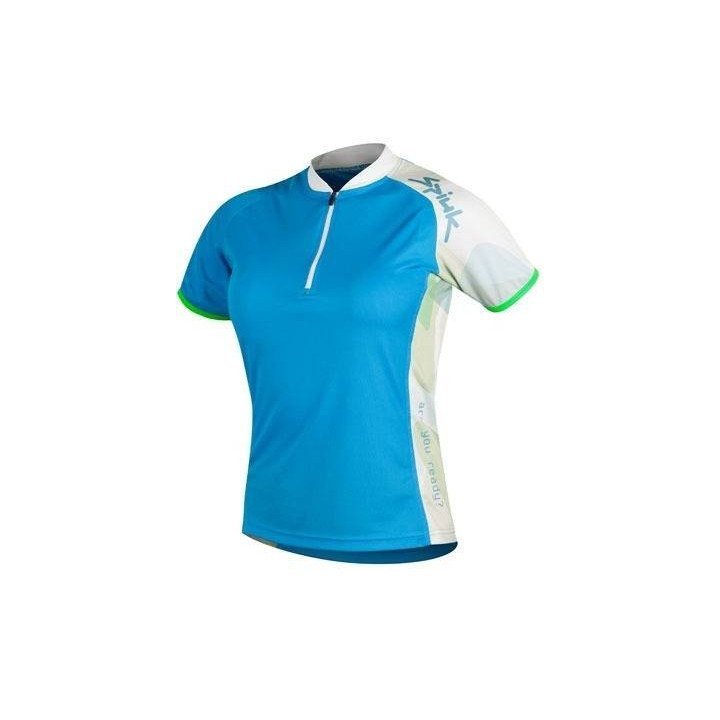Maillot Spiuk Race para mujer en azul, ideal para disfrutar del ciclismo en verano