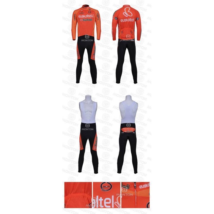 Ropa térmica de ciclismo Euskaltel Euskadi con tirantes, ¡tu mejor aliado en cada pedaleo!