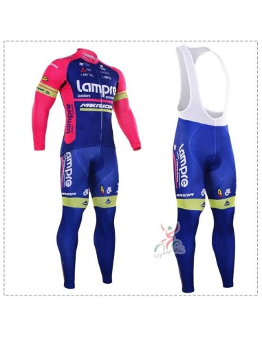 Ropa de ciclismo térmica Lampre con tirantes para estar cómodo mientras pedaleas