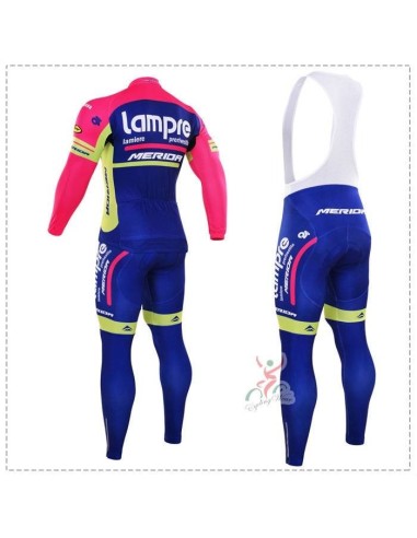 Ropa de ciclismo térmica Lampre con tirantes para estar cómodo mientras pedaleas