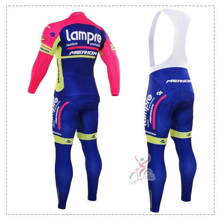 Ropa de ciclismo térmica Lampre con tirantes para estar cómodo mientras pedaleas