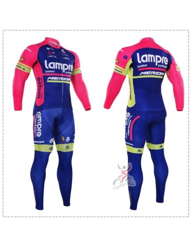 Ropa de ciclismo térmica Lampre con tirantes para estar cómodo mientras pedaleas