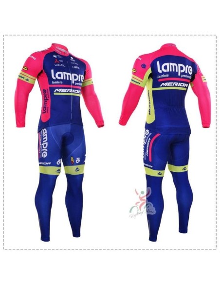 Ropa de ciclismo térmica Lampre con tirantes para estar cómodo mientras pedaleas