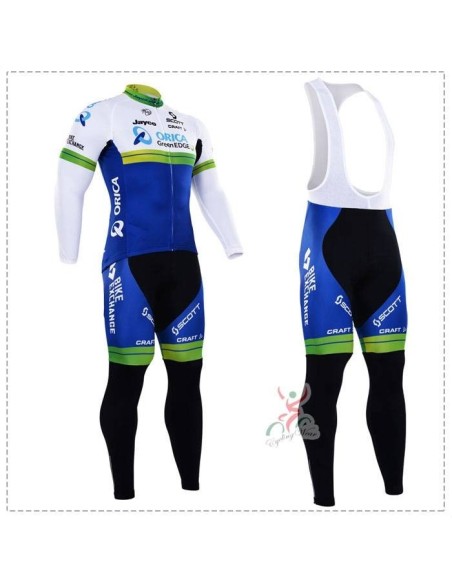 Ropa térmica de ciclismo Orica GreenEdge con tirantes para estar cómodo en tus entrenos
