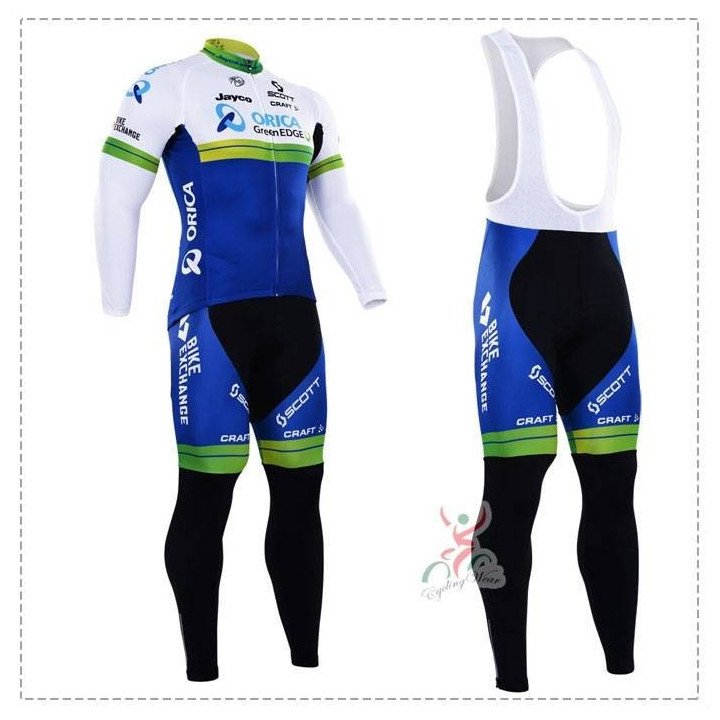 Ropa térmica de ciclismo Orica GreenEdge con tirantes para estar cómodo en tus entrenos