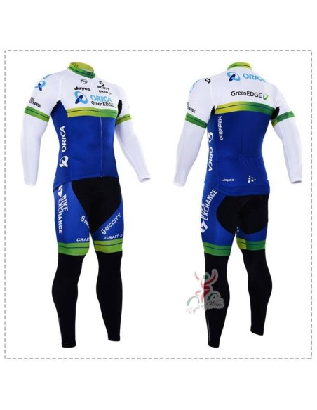 Ropa térmica de ciclismo Orica GreenEdge con tirantes para estar cómodo en tus entrenos