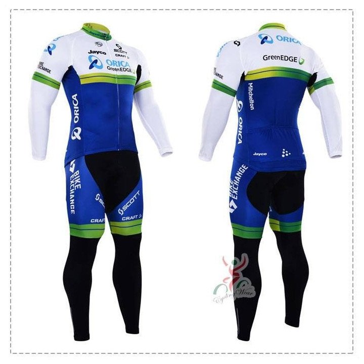 Ropa térmica de ciclismo Orica GreenEdge con tirantes para estar cómodo en tus entrenos