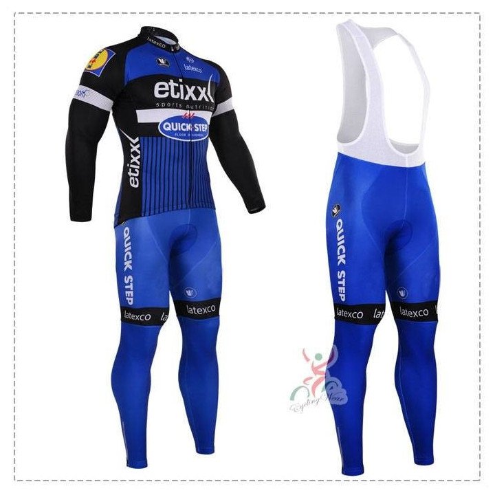 Ropa de ciclismo térmica Quick Step Etixx con tirantes para estar cómodo en tus rutas