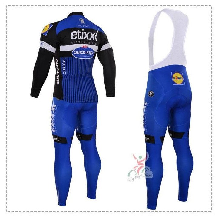 Ropa de ciclismo térmica Quick Step Etixx con tirantes para estar cómodo en tus rutas