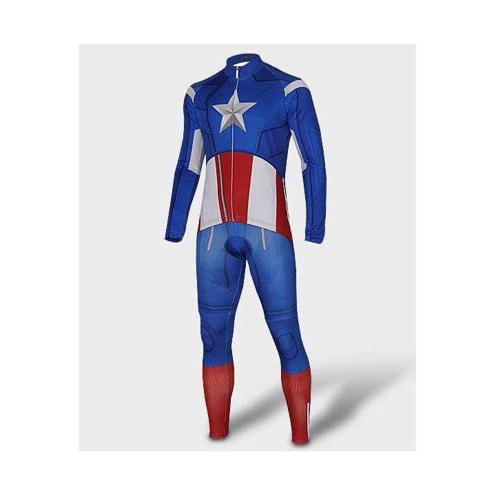 Ropa de ciclismo térmica Captain America con tirantes para sentirte cómodo en cada pedaleada
