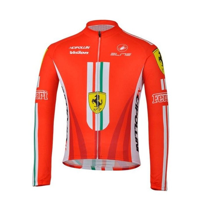 Ropa térmica de ciclismo Ferrari con tirantes para estar cómodo y a la moda