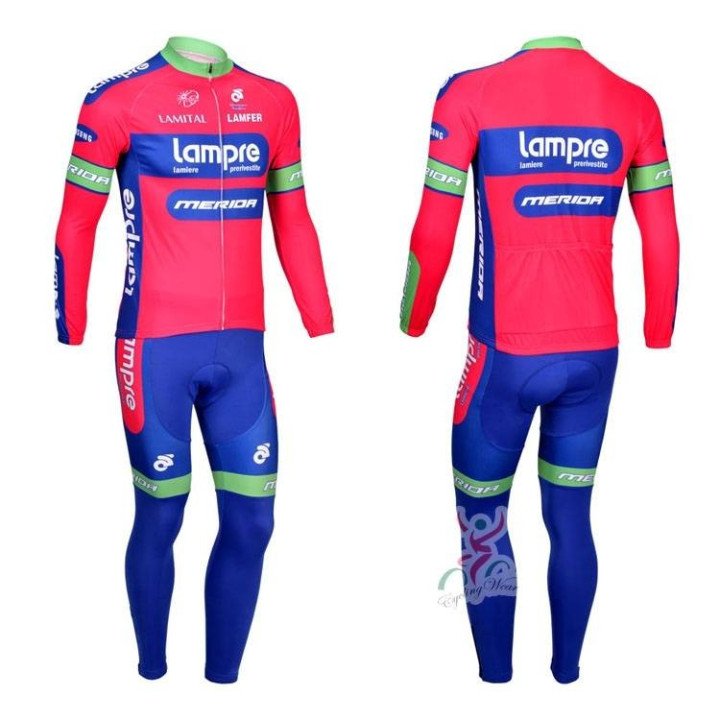 Ropa térmica de ciclismo Lampre con tirantes para pedalear cómodo
