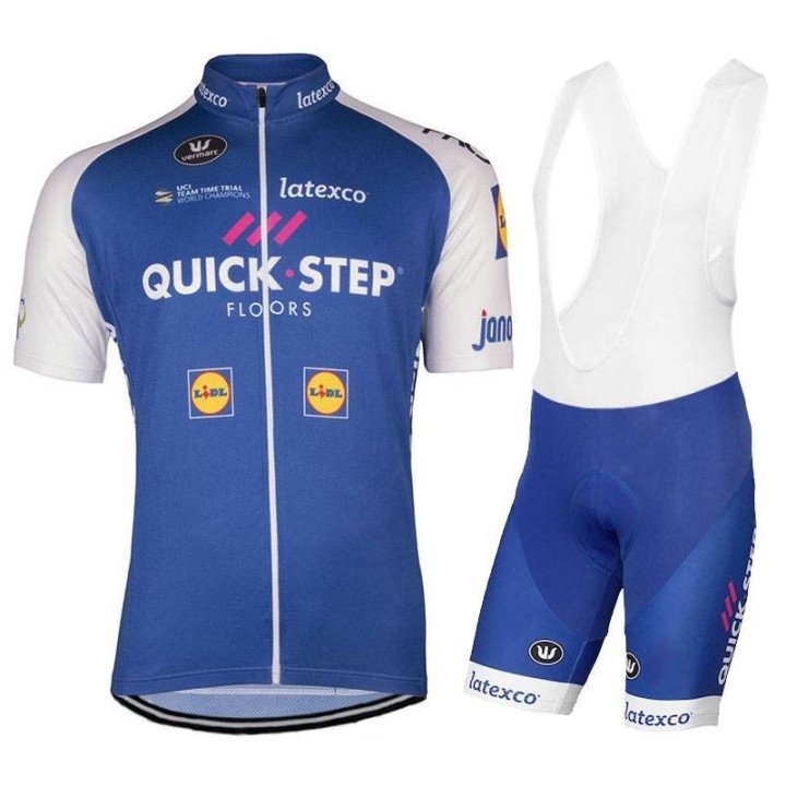 Equipación de ciclismo corta con tirantes Quick Step a buen precio