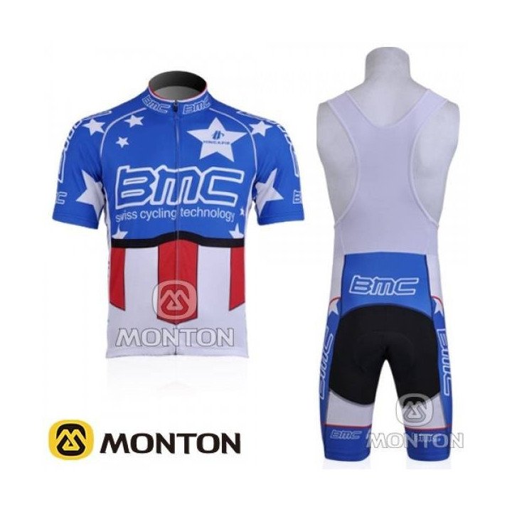 Equipación corta BMC con tirantes para ciclistas