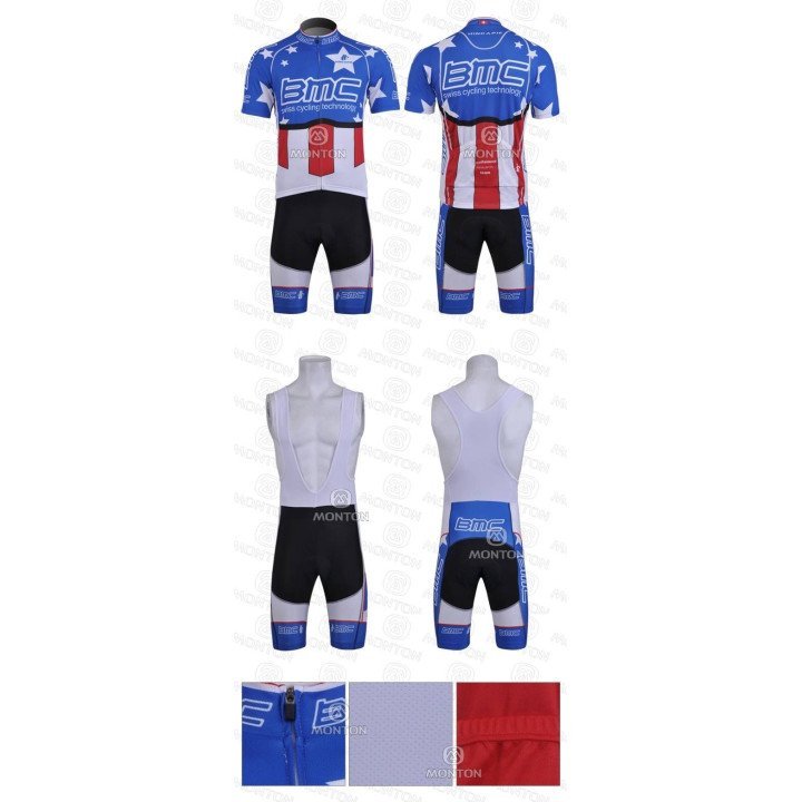 Equipación corta BMC con tirantes para ciclistas