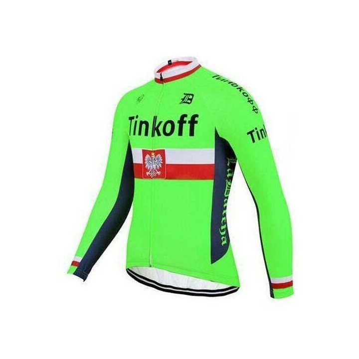 Maillot largo Tinkoff verde fluorescente para ciclistas