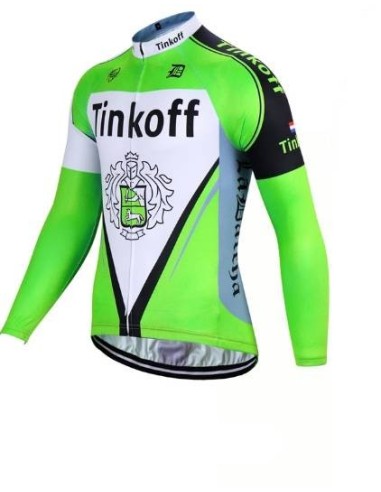 Maillot Largo Tinkoff Verde Fluorescente para Ciclistas