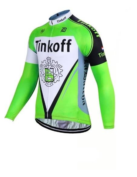 Maillot Largo Tinkoff Verde Fluorescente para Ciclistas